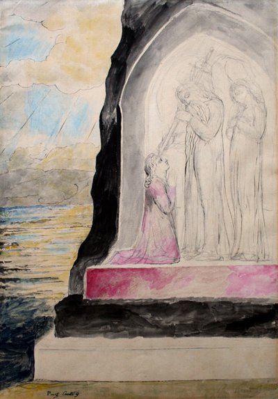 The Angel with the Sword marking Dante with the Sevenfold, illustration from 